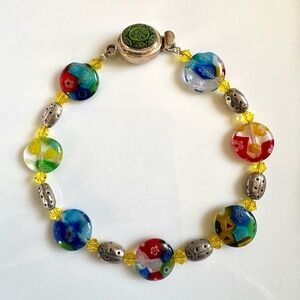 Murano Glass and Sterling made in Italy with Silver ladybugs (marked 925)